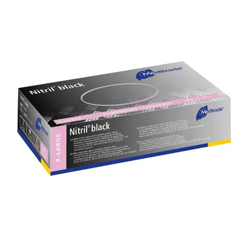 MediTrade Nitril-Handschuhe 10x Meditrade Nitril® black Nitrilhandschuhe in schwarz - B0BHJ4MLKG