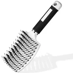 Haarbürste mit Wildschweinborsten für lockige Haare - Entwirrungsbürste für lange, lockige Haare - sanftes Entwirren ohne Ziepen. Ergonomisches Design für angenehme Handhabung und schnelles Trocknen. Ideal für alle Haartypen, für glänzendes und geschmeidiges Haar.