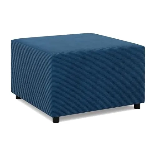 Mebligo - Fußstütze für Sessel 70 x 70 cm NEO Kollektion, Bequemer Hocker als Auflage, Pouf Hocker, Aus Hochwertigen Materialien, Sitzpouf, Fusshocker Gepolstert für Sessel, Marineblau