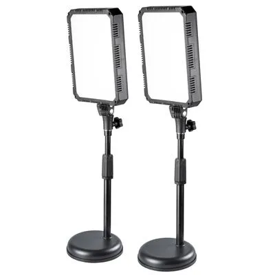 Kaiser PL24 Vario 2Kit Desktop-Beleuchtungs-Set - Technik: Kompaktes LED-Set mit variabler Farbtemperatur für perfekte Ausleuchtung bei Foto- und Videoaufnahmen. Ideal für Vlogging, Interviews und mehr. Dimmbar für individuelle Lichtgestaltung.