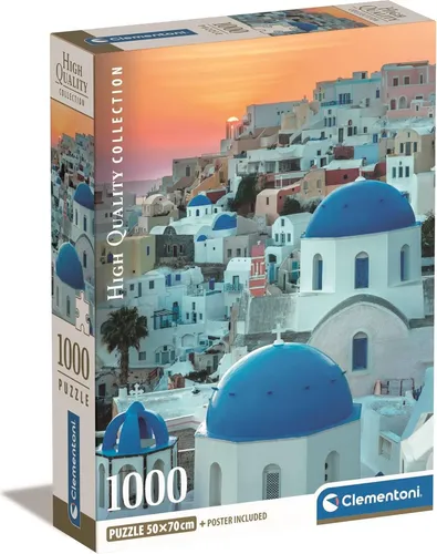 Clementoni High Quality Collection Puzzel + Poster Santorini 1000 Stukjes