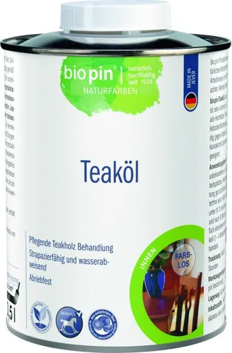 Biopin Naturfarben Teaköl 500 ml farblos Holzöl