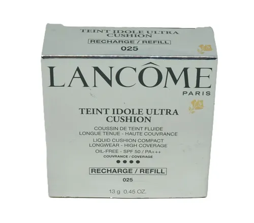 Lancôme Teint Idole Ultra Cushion SPF50 Foundation 025 Beige Naturel Refill 13g - Hochwertiges Refill für die Teint Idole Ultra Cushion Foundation, bietet langanhaltende Deckkraft und schützt die Haut mit SPF50. Ideal für einen frischen, strahlenden Teint unterwegs.