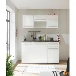 BASIC by Balculina Jazz Singleküche 160 cm - Platzsparende Küchenzeile für Singles, mit modernen Ober- und Unterschränken, wahlweise mit hochwertigen E-Geräten und Mikrowelle, ideal für kleine Küchenräume.