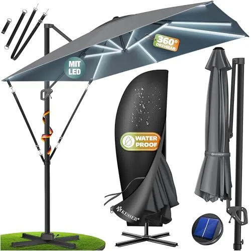 KESSER Ampelschirm SUN XL 300 cm mit LED von Kesser