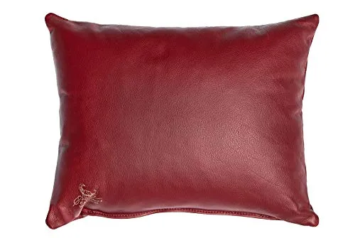 Centaur Deko Lederkissen 50 x 40 cm - Weinrot - Kissen aus echtem italienischem Rindsleder, pflegeleicht und handgefertigt in Deutschland. Ideal für Wohnzimmer oder Schlafzimmer, vielseitig nutzbar als Dekokissen oder Rückenkissen.