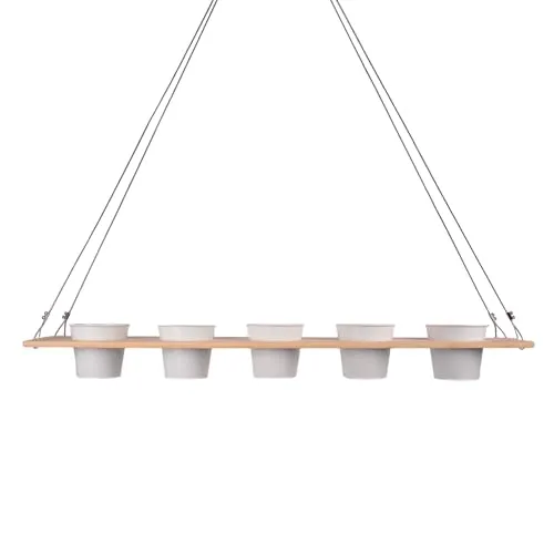 UNUS Kräuterbar Pflanzenregal Weiß Bambus 100 x 16 cm – Stilvolles Kräuterregal mit Drahtseil - VIEL PLATZ: Maße von 100 x 16 cm bieten ausreichend Raum für Kräutertöpfe. VIELSEITIG: Ideal für Küche, Balkon oder Terrasse zur stilvollen Pflanzenpräsentation. STABIL: Robuste Drahtseil-Konstruktion für einfache Montage und sicheren Halt.