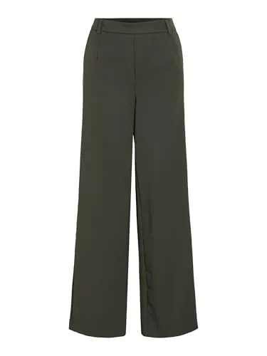 Vila Anzughose VIVARONE HW WIDE PANT - NOOS in Grün - Stoffhose mit elastischem Bund und relaxed fit für optimalen Tragekomfort, ideal für modische Outfits.