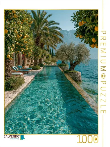 CALVENDO Puzzle – Gardasee: La Dolce Vita zwischen Palmen und Bergen | 1000 Teile