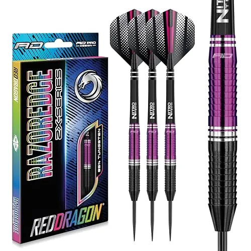 RED DRAGON Razor Edge ZX1: 24g Tungsten Darts Set mit Flights und Schäfte