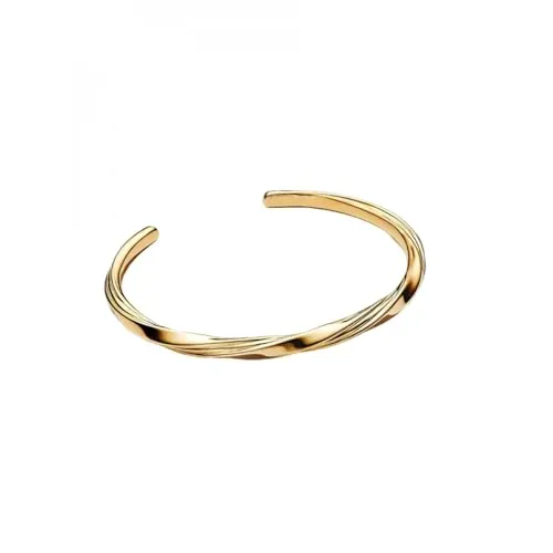 Pandora Armreif Gedreht Goldfarben - Eleganter Armreif aus der Pandora Essence Kollektion, goldplattiert mit spezieller Legierung, schützt vor Oxidation und bietet einen zeitlosen Look für jede Gelegenheit.
