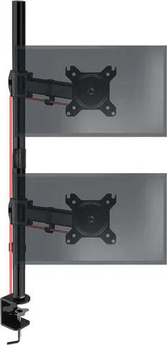 Duronic DMT252VX1 Monitorarm - Arme für Computermonitore, flexible Höhenverstellung für 2 Bildschirme bis 27