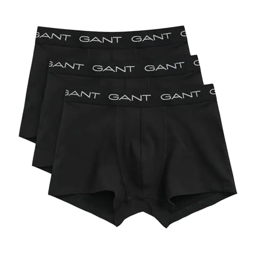 GANT Herren Trunk 3-Pack Boxershorts, Schwarz, L EU von GANT