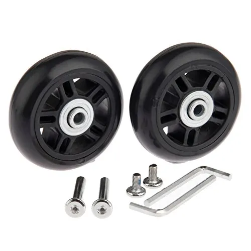 2Sets 70x22mm Gepäck Transparent Koffer Ersatzräder mit Achsen Schraubenschlüssel Reparaturlager