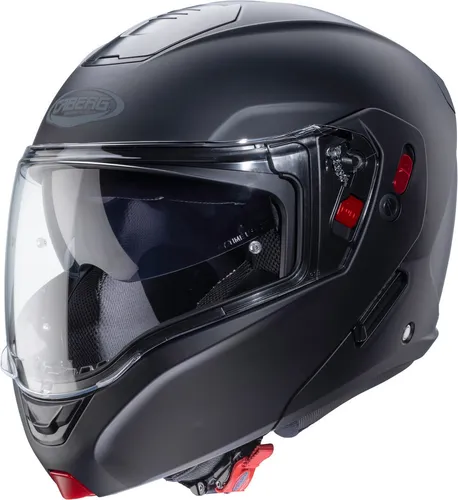 Caberg Horus X Klapphelm schwarz, XS - Motorradhelm mit Panorama Visier für optimale Sicht, integrierte Sonnenblende und atmungsaktives Komfortfutter - ideal für Sicherheit und Komfort auf der Straße.