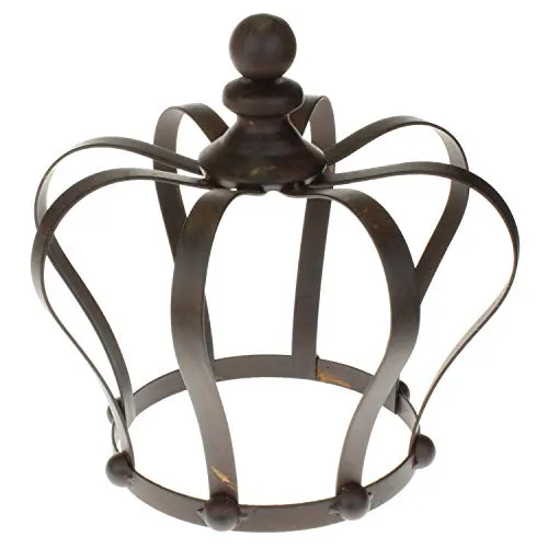 MACOSA SA77756 Deko-Krone Metall Rostbraun – Shabby Chic Gartenkrone - PFLANZENGEFÄSSE – Stilvolle Metallkrone für kreative Garten- und Wohnraumdekoration, ideal als Rankhilfe für Pflanzen oder als einzigartiges Tischaccessoire.