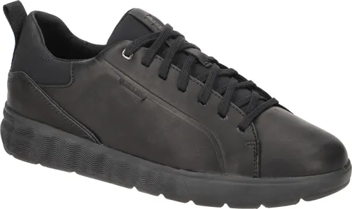 Geox Herren U Spherica Ec4 B Sneakers, Schwarz, 45 EU - Herren-Sneaker mit atmungsaktivem Leder-Obermaterial und komfortablem Gummiverschluss, ideal für den täglichen Gebrauch und optimalen Tragekomfort.