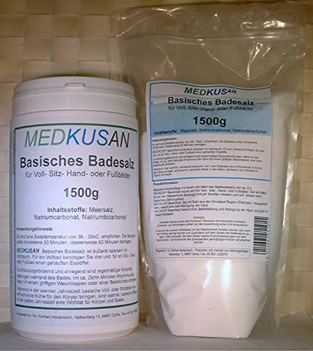 MEDKUSAN - Basisches Badesalz in 1500g Dose + 1500g Nachfüllbeutel