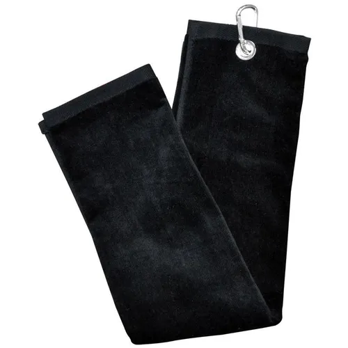 Longridge Blank Luxury 3 Fold Golf Towel Black Black