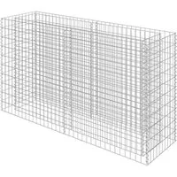 furnicato Gabionen-Hochbeet aus verzinktem Stahl 180×50×100 cm