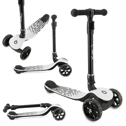MoMi 2-in-1 3-Rad-Kinderroller mit LED-Rädern - Höhenverstellbarer Kinderroller (60/66/72 cm), klappbar und leicht (2,7 kg), ideal für Gleichgewichtstraining. Mit ABEC-7-Rädern und sicherer Trittbremse für unbeschwerten Fahrspaß.