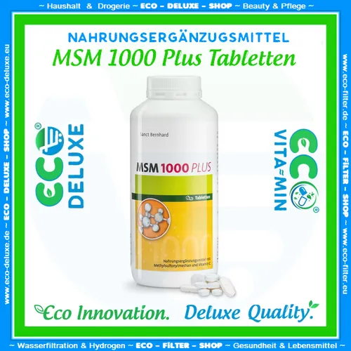MSM 1000 Plus - 500 Tabletten für Gelenkgesundheit - Vitamine & Mineralien - Unterstützt das allgemeine Wohlbefinden und die Gelenkgesundheit mit Methylsulfonylmethan und Vitamin C, ideal für aktive Menschen.