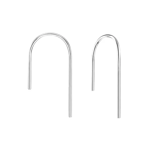 Monkimau - Stab Ohrringe, Ohrstecker, Ohrschmuck - aus 925 Sterling Silber - Motivgröße ca. 11 x 18 mm - für Damen und Mädchen - handgefertigt, hypoallergen und kleine Geschenkidee