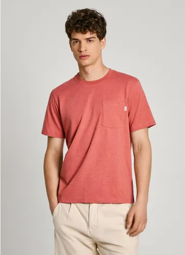 Pepe Jeans MANS TEE T-Shirt in Braun L - Herren-Shirt aus 50% Baumwolle und 50% Polyester im lässigen Regular Fit, ideal für Freizeitlooks und bequem bei Maschinenwäsche.