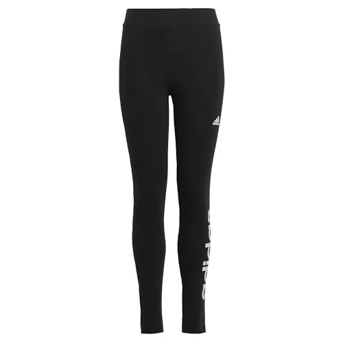 adidas Mädchen Essentials Linear Logo Cotton Tights in schwarz von adidas