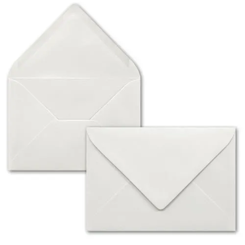 75x Briefumschläge B6-17,5 x 12,5 cm - Hellgrau - Nassklebung mit spitzer Klappe - 120 g/m² - Für Hochzeit, Gruß-Karten, Einladungen