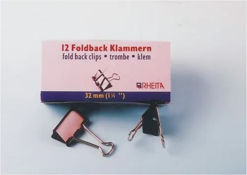 Rheita Büroklammer 12 Vielzweckklammern Foldback Klamern 32mm
