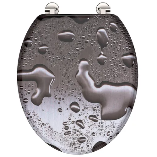 WC Sitz GREY STEEL - Moderner Toilettendeckel aus MDF Holz - Stylischer WC-Sitz in Grau, ideal für jedes Badezimmer. Belastbarkeit von 150 kg und langlebiges MDF-Material sorgen für Komfort und Qualität.