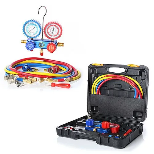 Melko Monteurhilfe 2-Wege Klimaanlage R134a R22 R12 R502 Gauge Set + Koffer Manometer