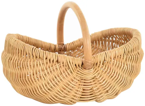 Rattan Einkaufskorb/Bügelkorb/Shopper, Henkel- Trage-Korb / stabil (Honig)