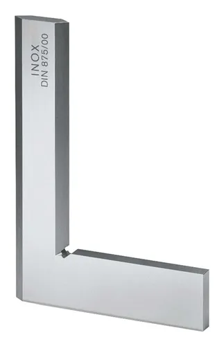 Präzisions-Haarwinkel DIN 875/00 50x40mm INOX - Haarwinkel aus rostfreiem INOX, gehärtet und feingeschliffen für präzise Messungen in der Metallbearbeitung.