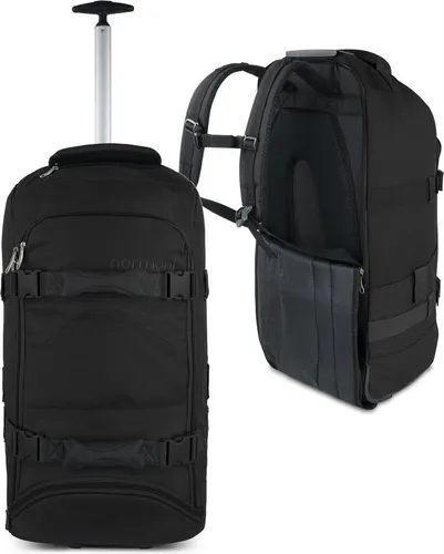 normani Reisetasche mit Rollen und Rucksackfunktion – 90L schwarz - Praktische Reisetasche mit 5 Fächern, ideal für Reisen. Strapazierfähiges Material und vielseitige Nutzung als Trolley oder Rucksack. Perfekt für Abenteurer und Urlauber.