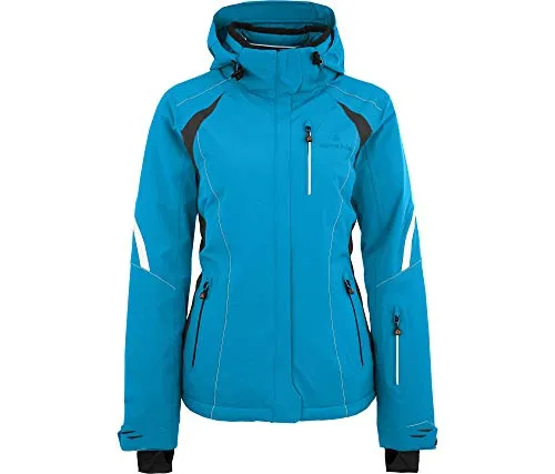 Bergson Skijacke SNOWTASTIC Damen - Ozean blau, 20000mm Wassersäule - Wattierte Damen Skijacke für optimalen Schutz bei Schnee und Kälte. Mit 20000mm Wassersäule und normalem Schnitt bietet sie Komfort und Funktionalität für den Skisport.