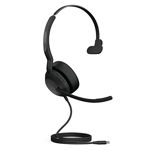 Jabra Evolve2 50 MS Mono - Kabelgebundenes On-Ear Headset - PC-Headset mit aktiver Rauschunterdrückung und USB-C-Anschluss, ideal für konzentriertes Arbeiten und zertifiziert für alle gängigen Videokonferenz-Tools.