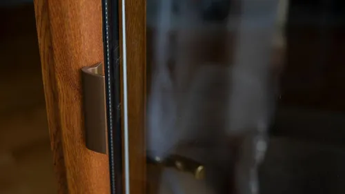 Balkonfenstergriff, Balkontürgriff, Schiebetürgriff, Terrassentürgriff, Außen, für Türen und Fenster, Aluminium, Korrosionsbeständig, (Farbe: Titan)