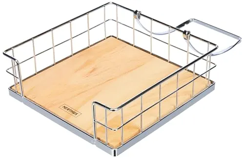 Nerthus Serviettenhalter zu Edelstahl und Holzsockel, Edelstahl