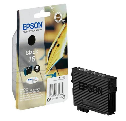 Epson Druckerpatrone T1621 - Original Schwarz C13T16214010, gestochen scharfe Texte und brillante Grafiken, wisch- und wasserfest