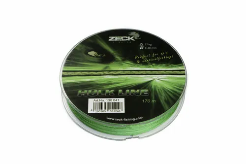 Zeck Hulk Line 0,40mm - 170m Geflochtene Angelschnur - Angelschnur für Wallerangeln, 0,40mm Durchmesser, extrem starke Tragkraft von 27kg und 170m Länge für erfolgreiche Angelausflüge.