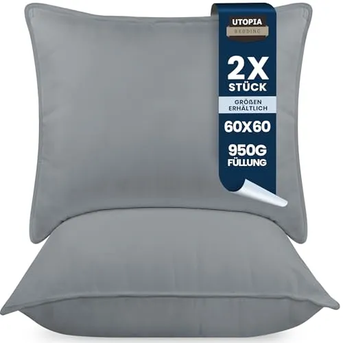 Kopfkissen Grau von Utopia Bedding