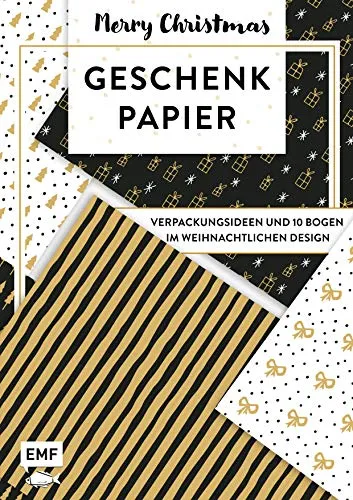 Das Geschenkpapier-Set – Merry Christmas: Verpackungsideen und 10 Bogen im weihnachtlichen Design: 10 Bogen, 80 x 59 cm