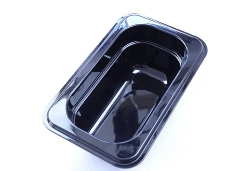 AcMax Thermobehälter GN 1/9 Polycarbonat schwarz GN-Behälter 0,6 Liter Tiefe 65mm