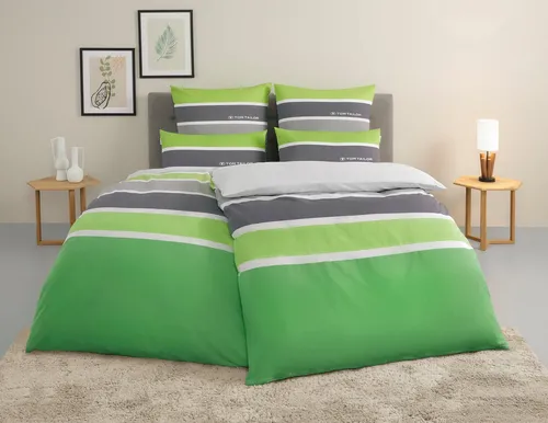 TOM TAILOR HOME Bettwäsche Felix 135x200/155x220 cm in grün von TOM TAILOR HOME