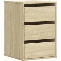 vidaXL Kommode Sonoma-Eiche 40x41x58 cm - Stilvolle Kommode aus hochwertigem Holzwerkstoff mit 3 Schubladen für optimalen Stauraum und pflegeleichter Oberfläche. Ideal für jedes Zuhause.