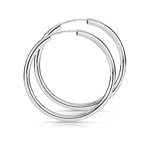 Materia 925 Silber Creolen Ohrringe 29mm - Ohrringe für Damen, klassische 29mm Creolen aus 925 Sterling Silber, leicht anzulegen dank praktischem Steckverschluss, ideal für jeden Anlass.