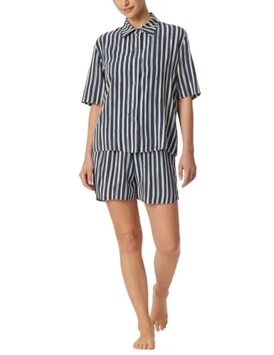 Schiesser Damen Pyjama Kurzarm mit kurzer Hose - Selected Premium - Eleganter Schiesser Damen Pyjama mit kurzer Hose und Kurzarm, ideal für angenehme Nächte. Aus hochwertiger Baumwolle für optimalen Tragekomfort.