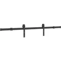 vidaXL Schiebetürbeschlag-Set 152,5 cm Stahl Schwarz - Türsicherungen für leises und müheloses Öffnen von Schiebetüren, aus robustem pulverbeschichtetem Stahl, ideal für verschiedene Räume.
